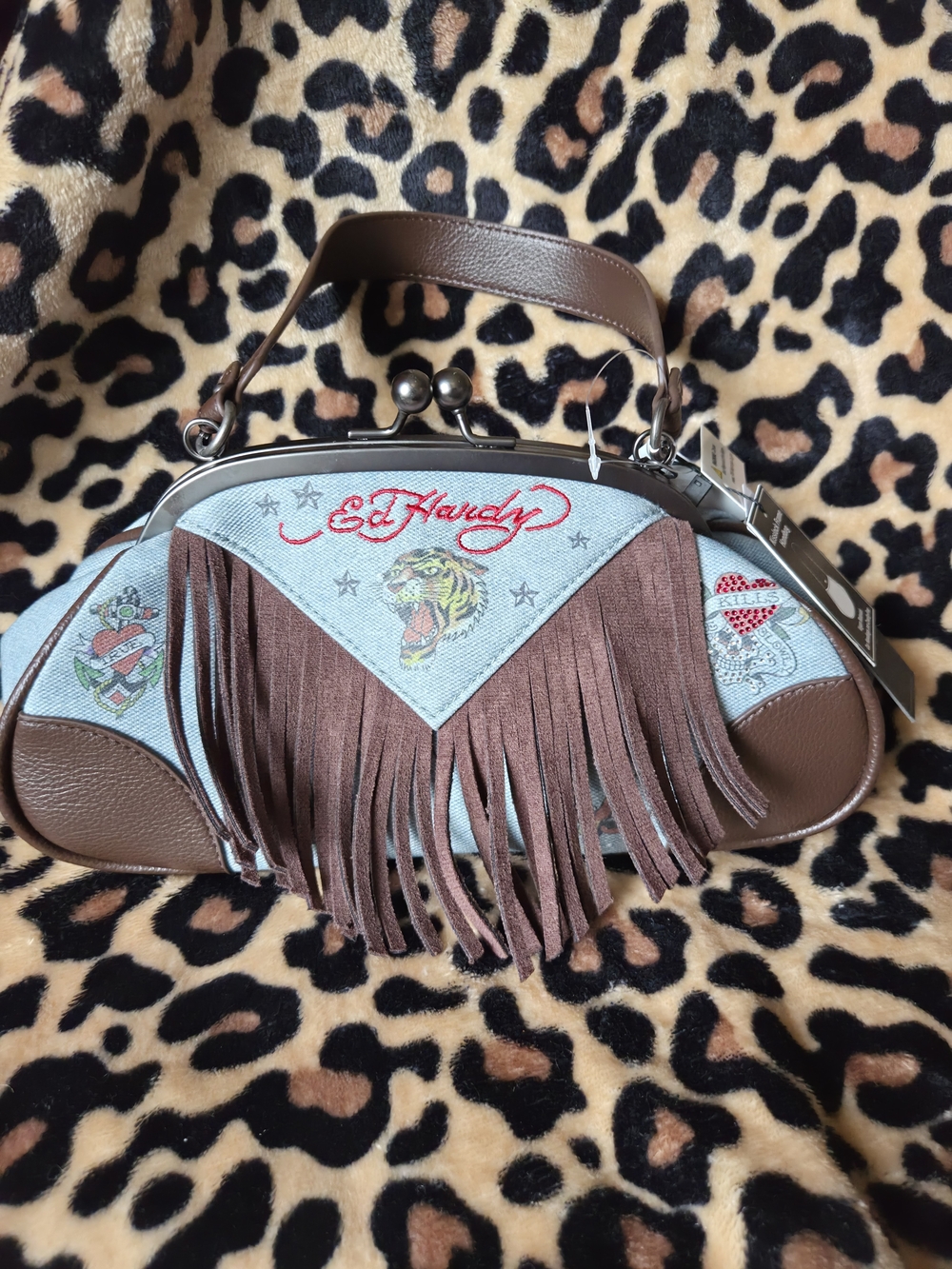 Ed Hardy Fringe Shoulder Bag